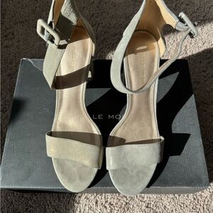 Pelle Moda Women's Shimmer Suede Sandals - Zoey Size 8